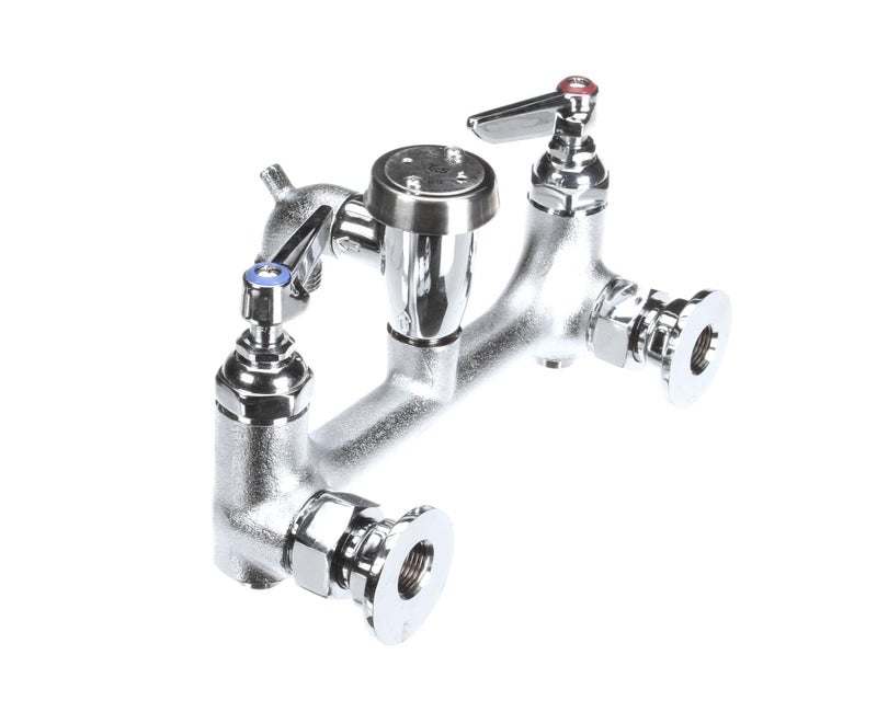T&S Brass B-0674-BSTR B-0674-Bstr Service Sink Faucet, Wall Mount, 8-Inch Centers, Vacuum Breaker, Built-In Stops, Rough Chrome - Image 2